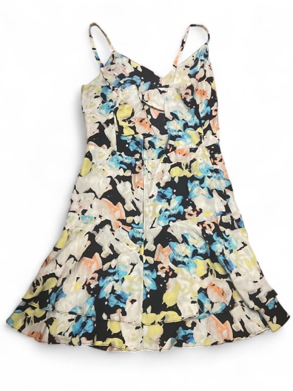 Parker Silk Floral Spaghetti-Strap Mini Dress - Black Multi Woman’s Y2K Luxury - Picture 3 of 8